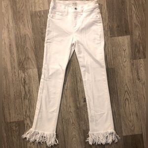 Sneak Peek white frayed bottom skinny cut jeans